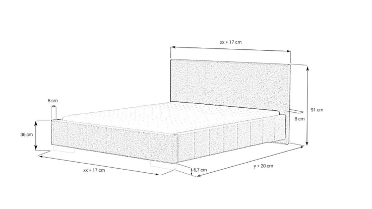 Gepolstertes Bett - ART80271